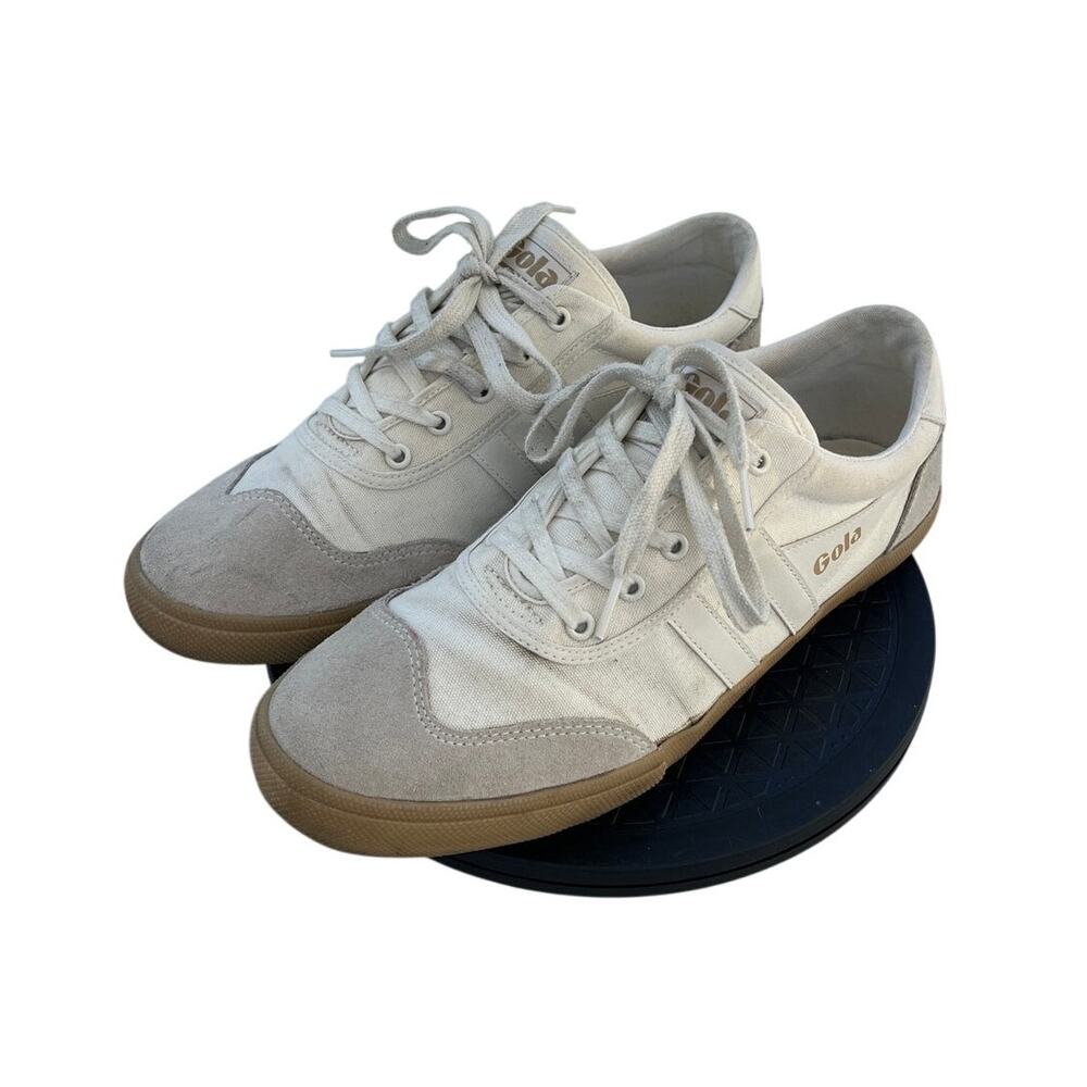 Mens Gola Badminton Volley Canvas Cream Sneakers Size 10